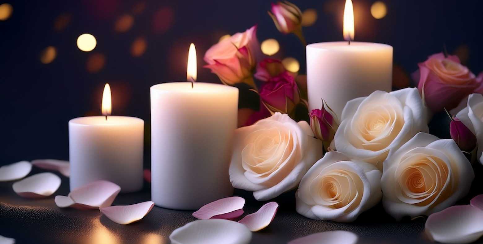 candles and flowers