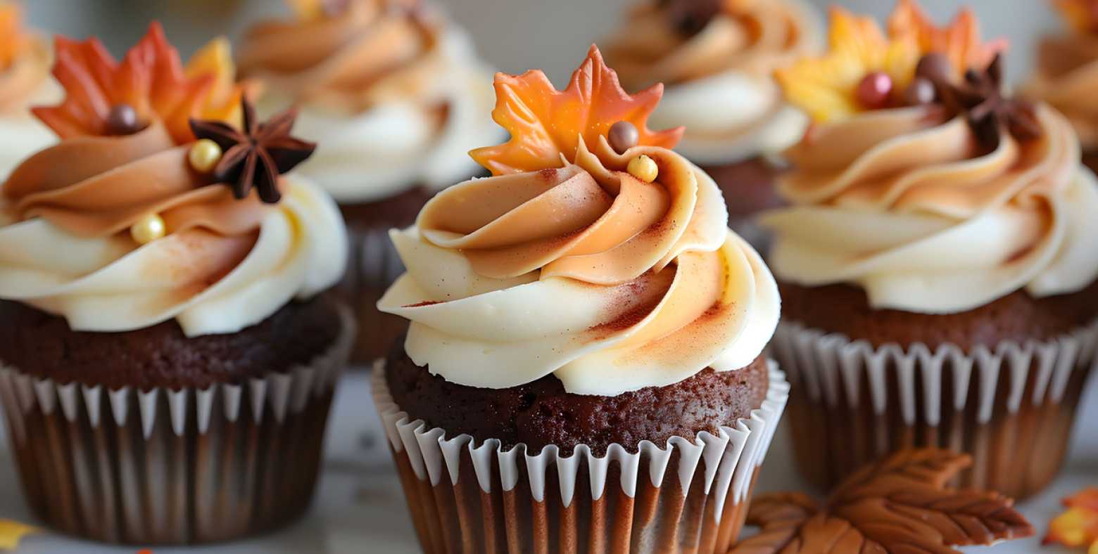 Cupcakes with fall colors