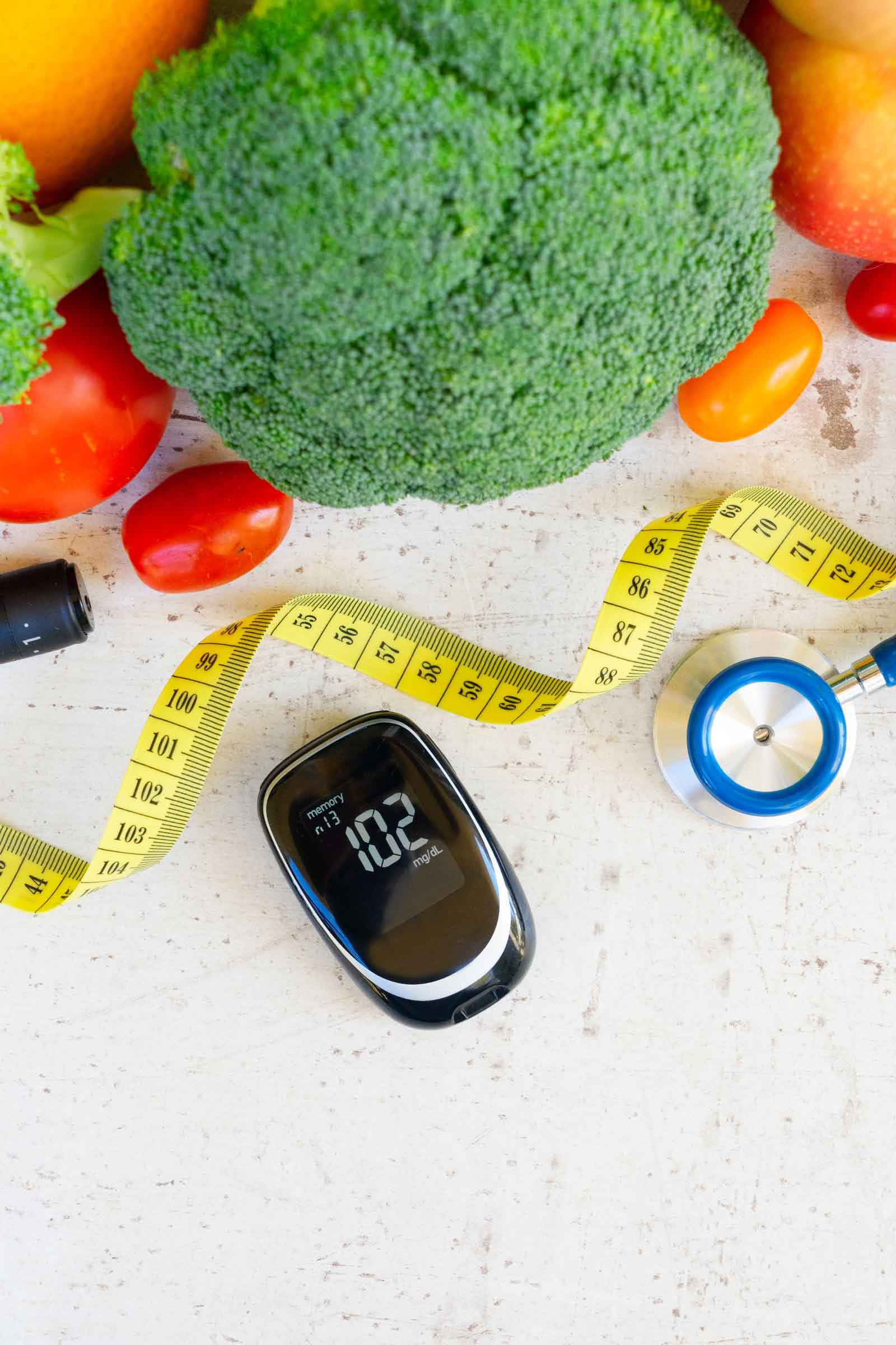 Vegetables with stethoscope