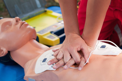 chest compression on manikin