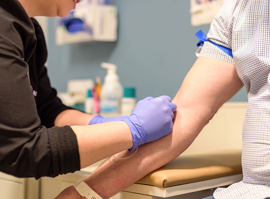 Man getting blood drawn