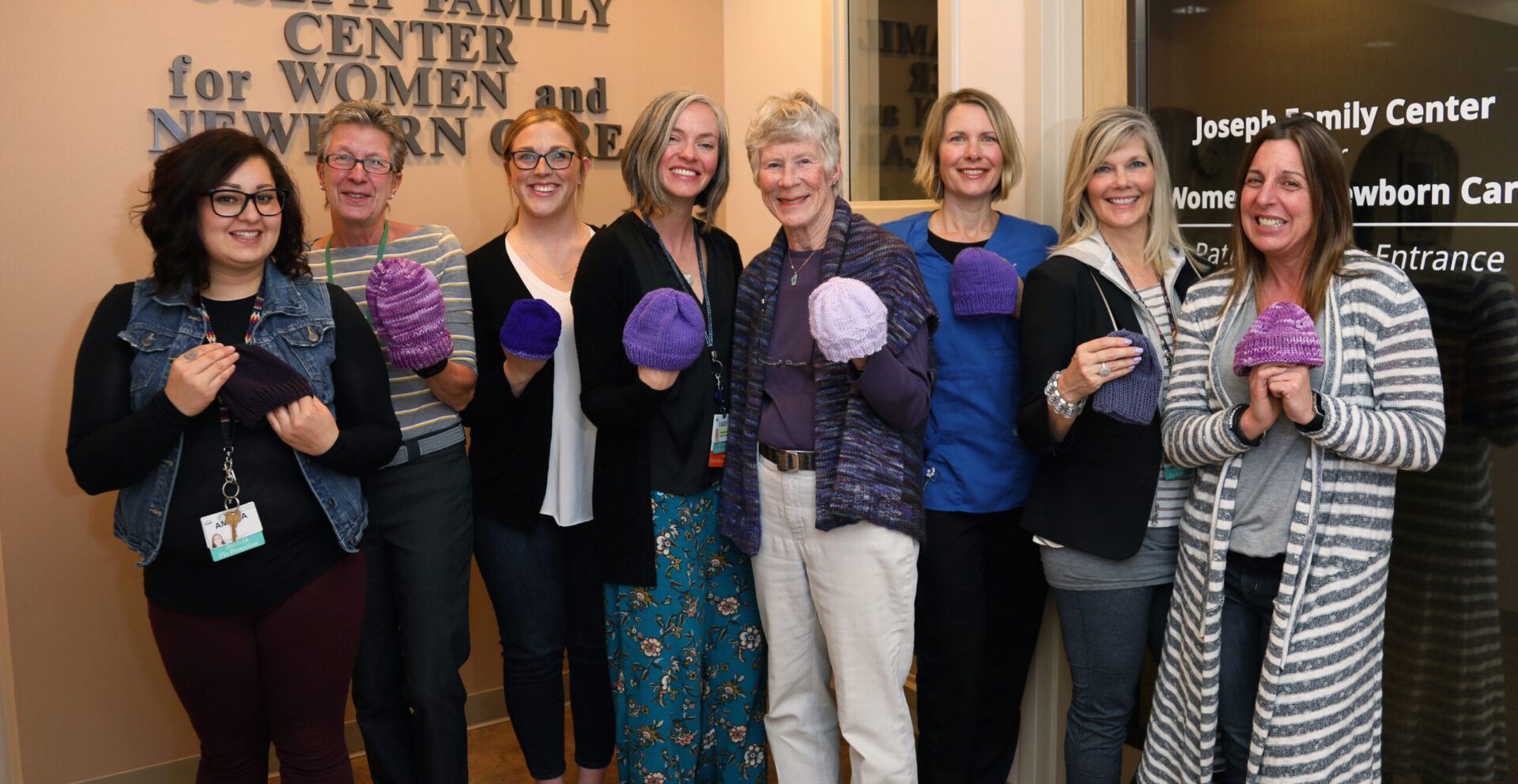 Knitter's guild and Tahoe Forest staff