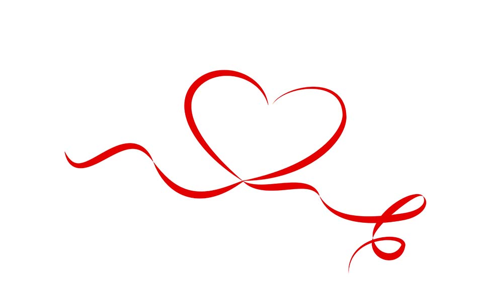 Heart ribbon graphic