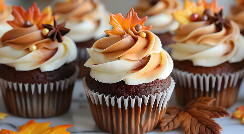 Cupcakes with fall colors