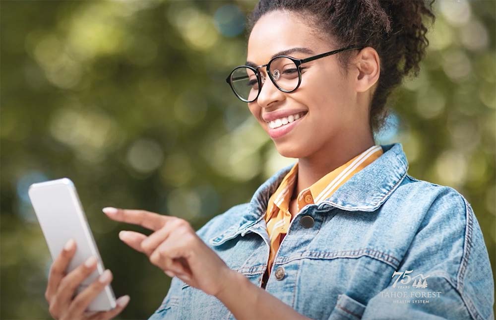 Woman using a phone