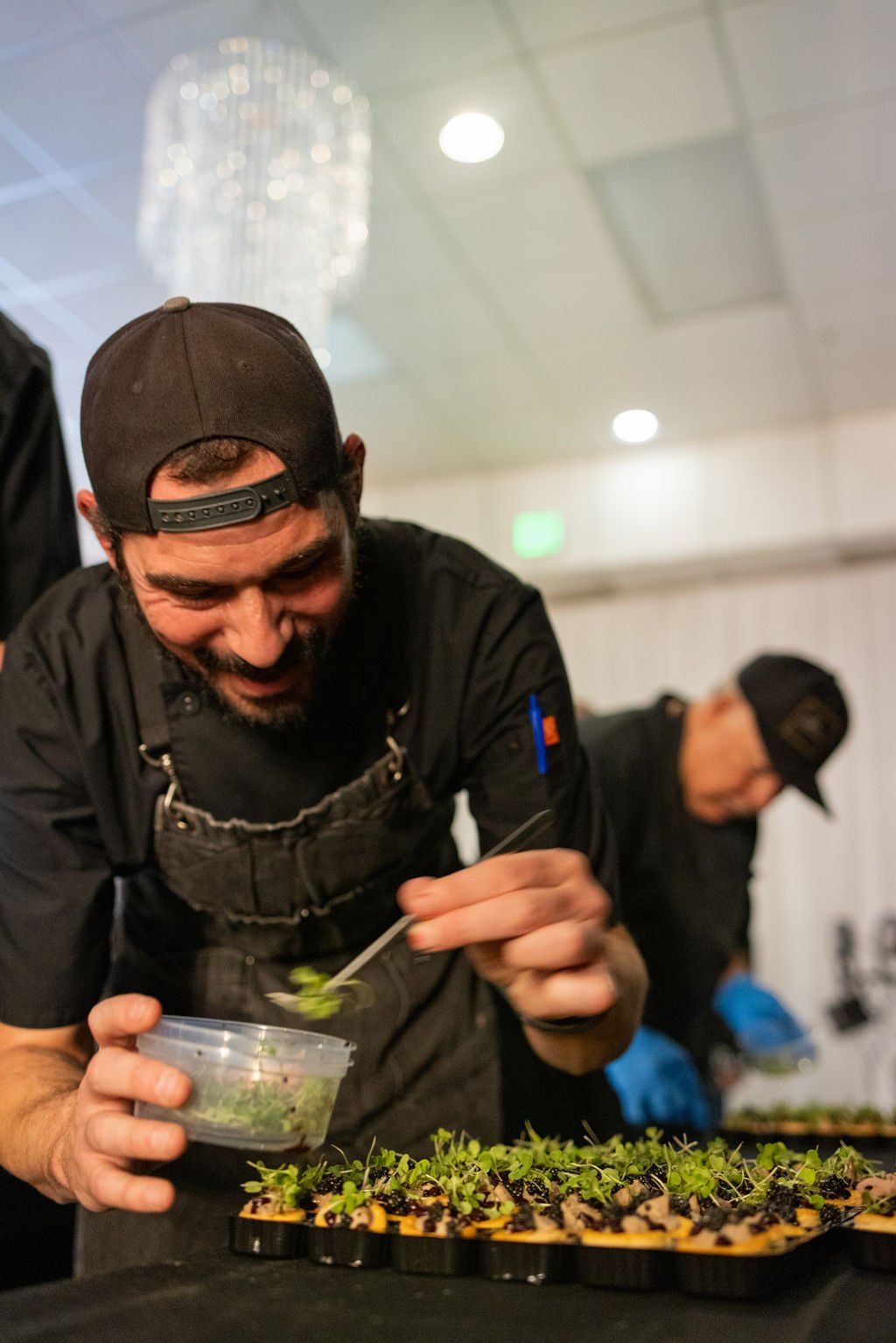 Chef Corey Kelso preparing food