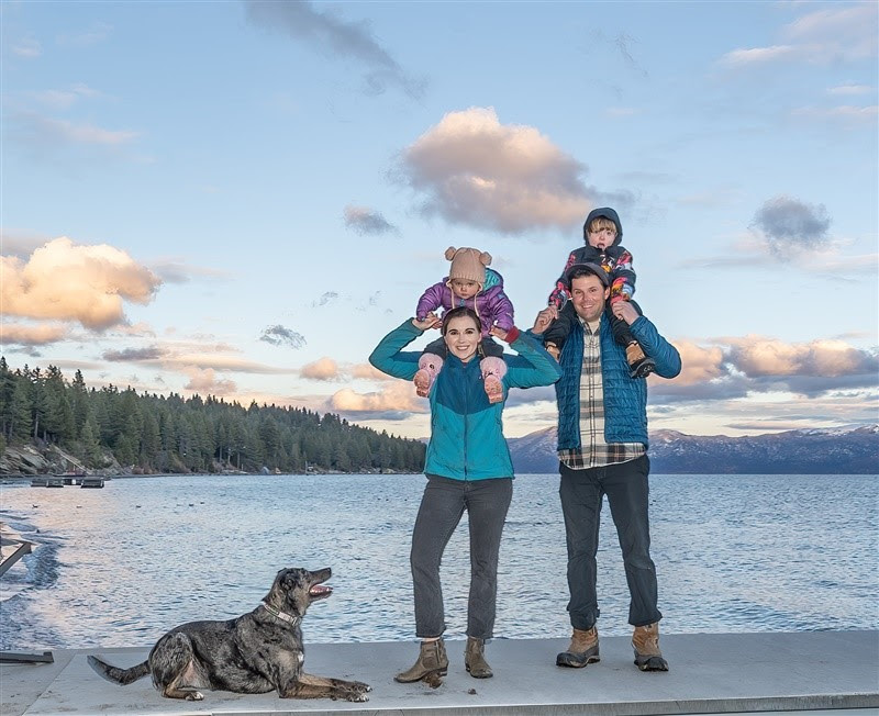 Karli Epstein and family on lake shore