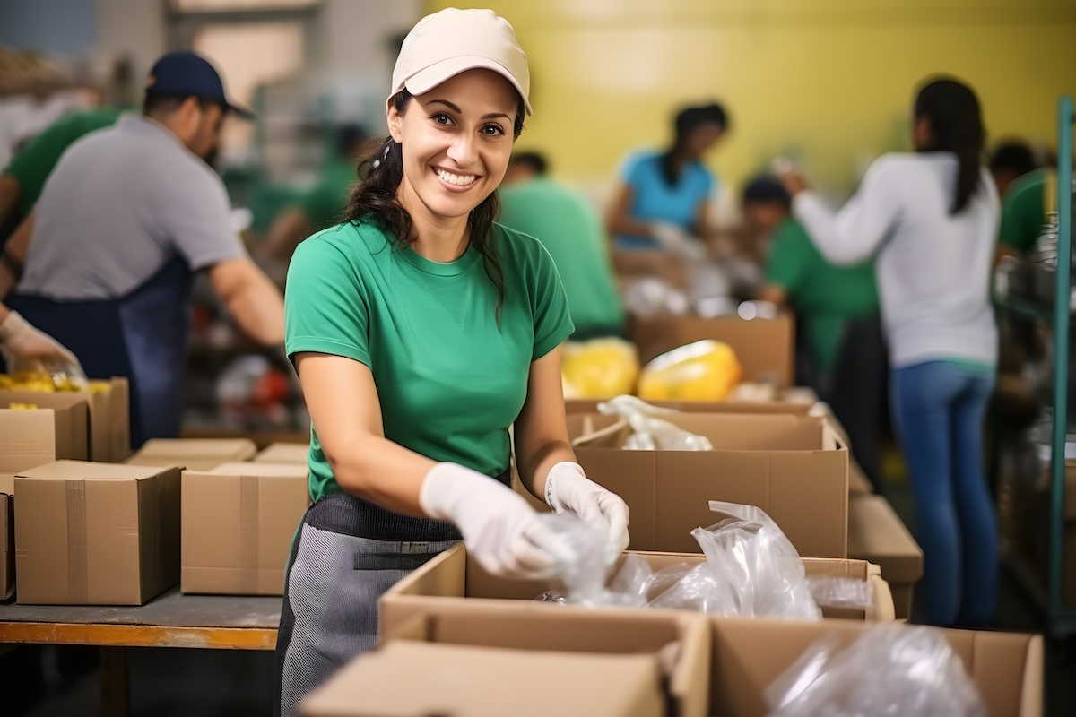 female volunteering